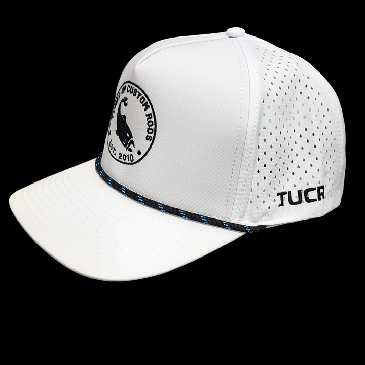 TUCR Edition STOCK Hat White with Twisted Black/Blue Rope